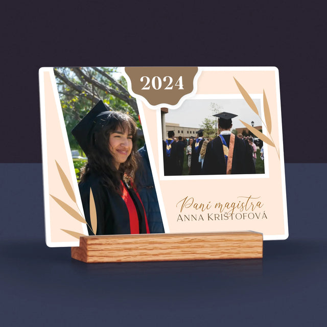 Fotokoláž: Paní Magistra - Tisk Na Akrylovém Skle