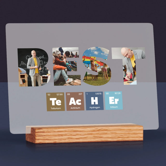 Slovo Z Fotek: Best Teacher Prvky - Tisk Na Akrylovém Skle