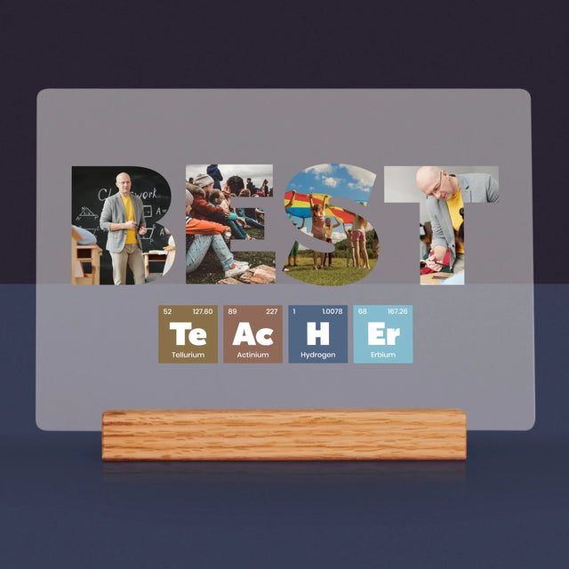 Slovo Z Fotek: Best Teacher Prvky - Tisk Na Akrylovém Skle