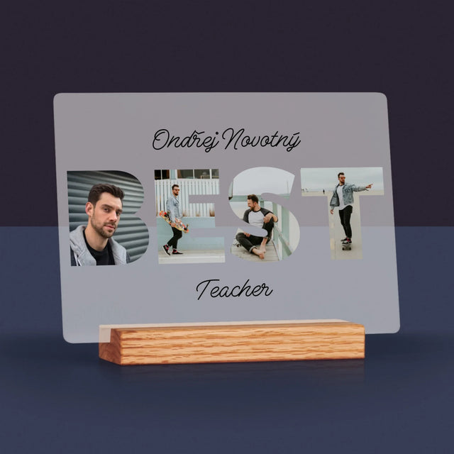Slovo Z Fotek: Best Teacher - Tisk Na Akrylovém Skle