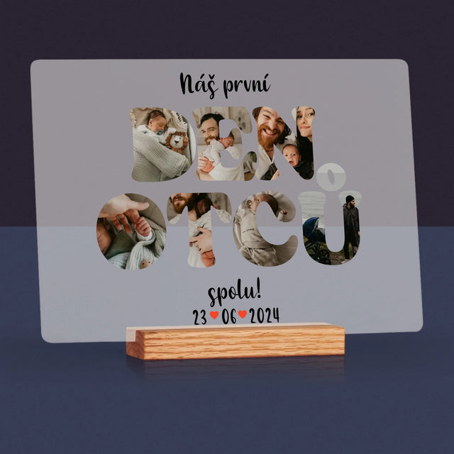 Slovo Z Fotek: Náš První Den Tátů - Tisk Na Akrylovém Skle
