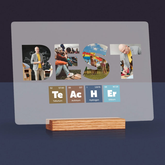 Slovo Z Fotek: Best Teacher Prvky - Tisk Na Akrylovém Skle