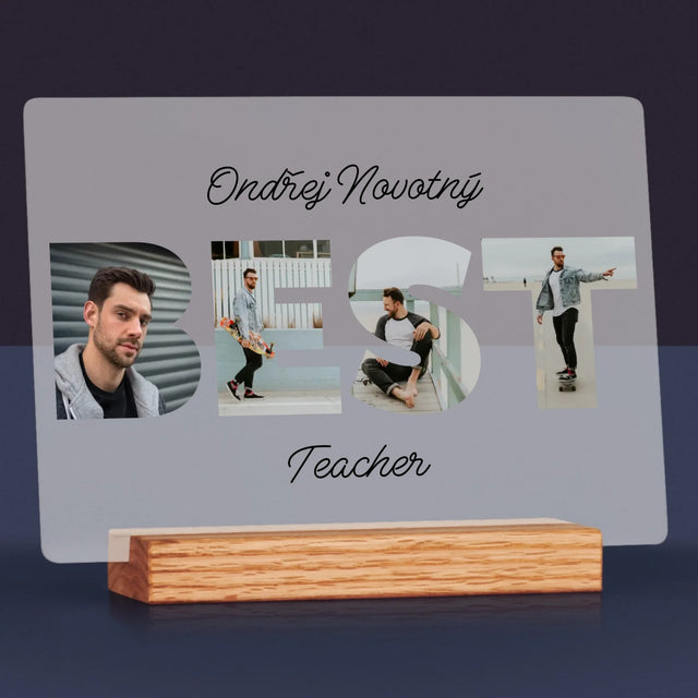 Slovo Z Fotek: Best Teacher - Tisk Na Akrylovém Skle