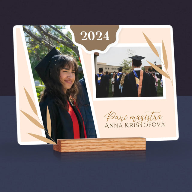 Fotokoláž: Paní Magistra - Tisk Na Akrylovém Skle