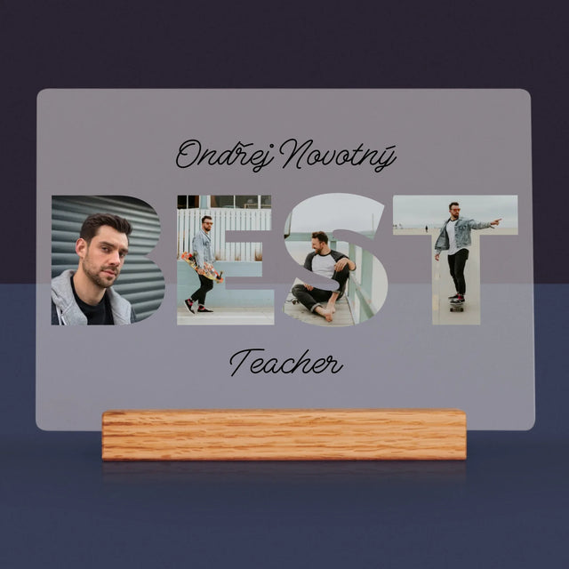 Slovo Z Fotek: Best Teacher - Tisk Na Akrylovém Skle