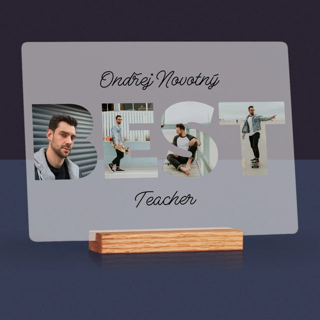 Slovo Z Fotek: Best Teacher - Tisk Na Akrylovém Skle