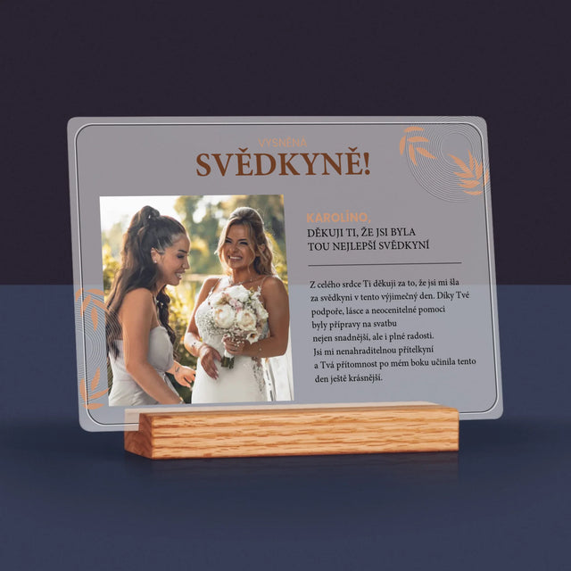 Fotka A Textem: Vysněná Svědkyně - Tisk Na Akrylovém Skle