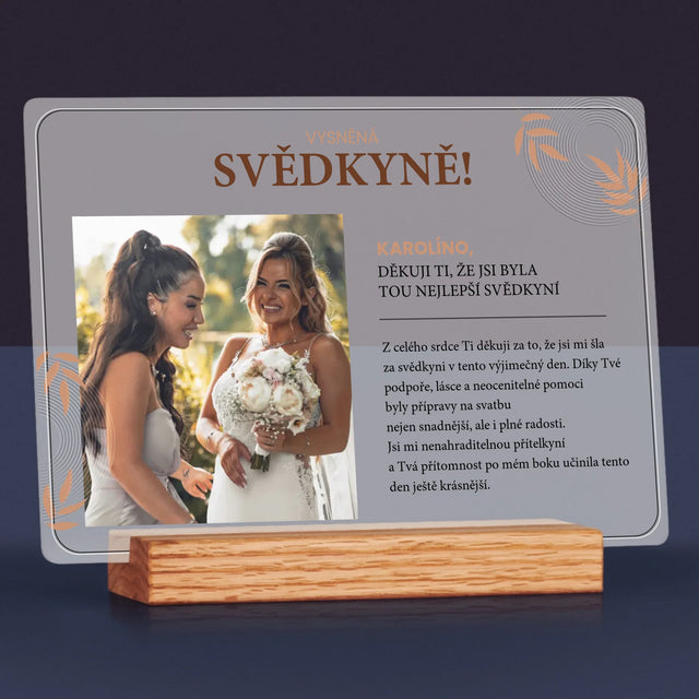 Fotka A Textem: Vysněná Svědkyně - Tisk Na Akrylovém Skle