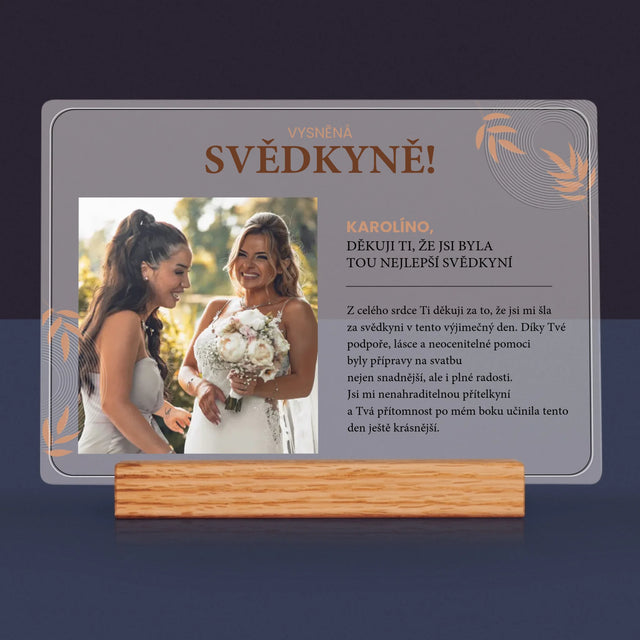 Fotka A Textem: Vysněná Svědkyně - Tisk Na Akrylovém Skle