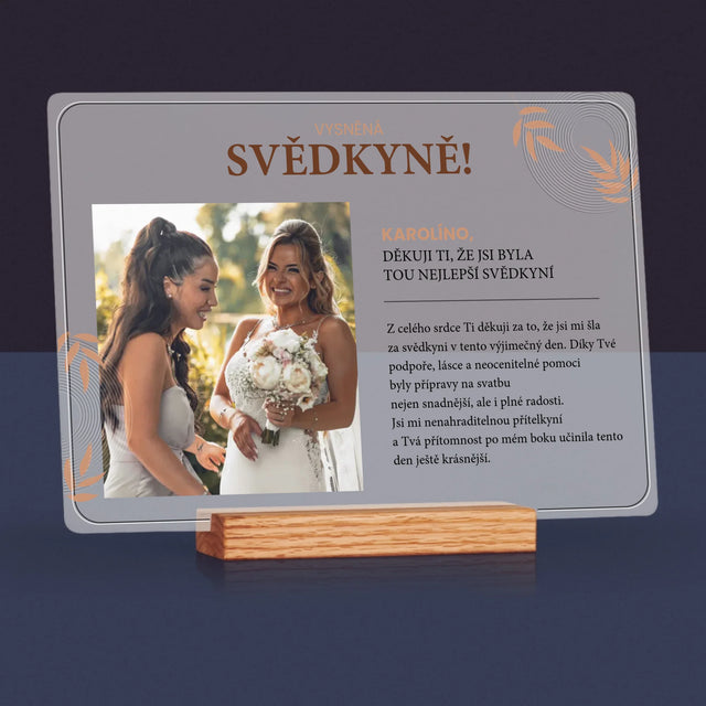 Fotka A Textem: Vysněná Svědkyně - Tisk Na Akrylovém Skle