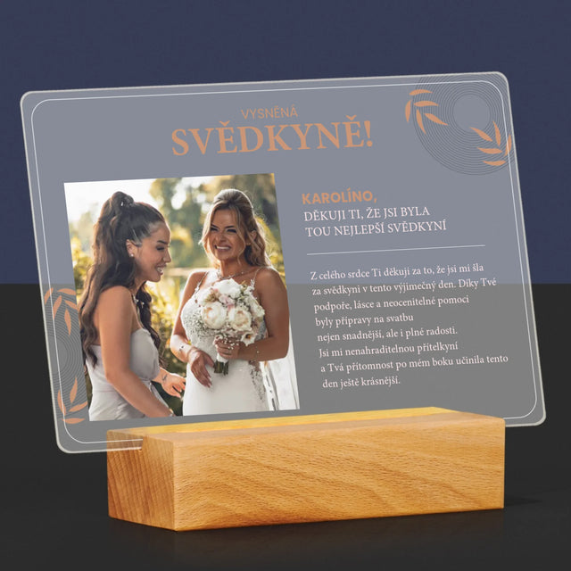 Fotka A Textem: Vysněná Svědkyně - Tisk Na Akrylovém Skle