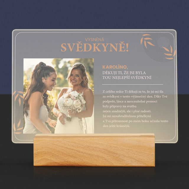 Fotka A Textem: Vysněná Svědkyně - Tisk Na Akrylovém Skle