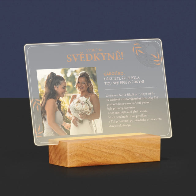 Fotka A Textem: Vysněná Svědkyně - Tisk Na Akrylovém Skle