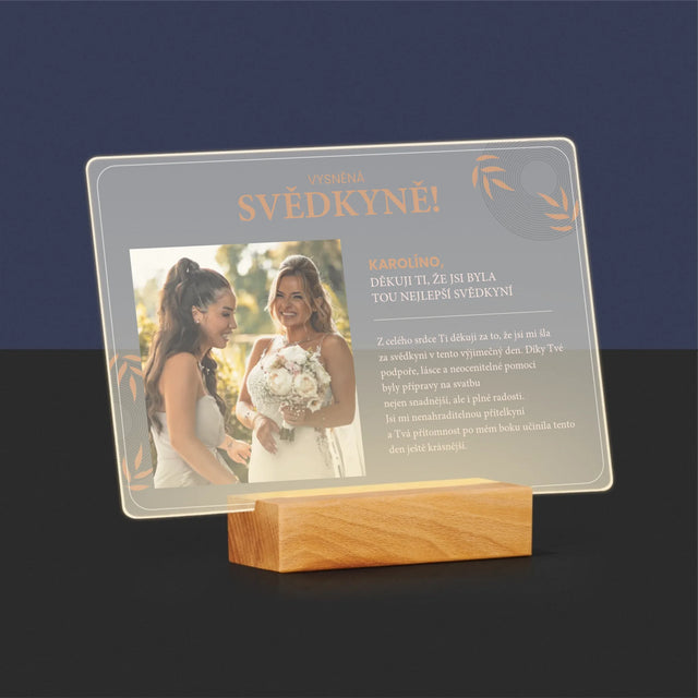 Fotka A Textem: Vysněná Svědkyně - Tisk Na Akrylovém Skle