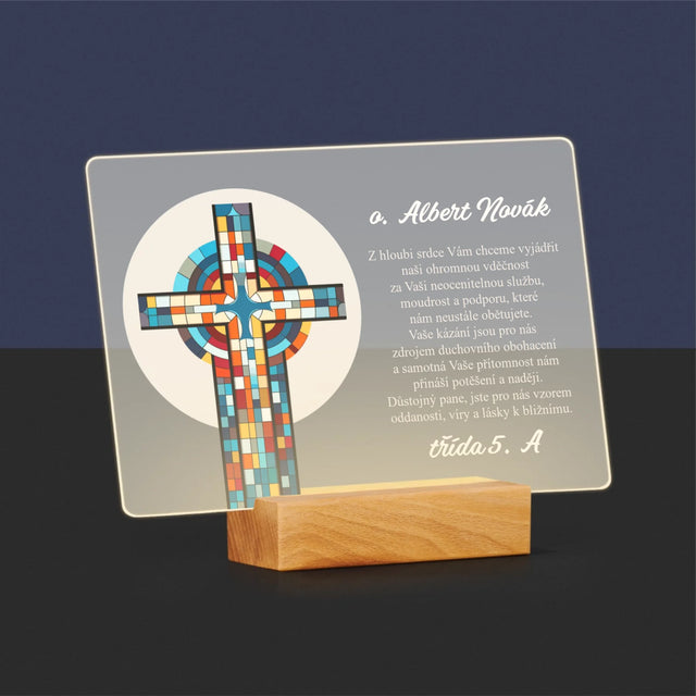 Jméno A Nápis: Poděkování Kříž - Tisk Na Akrylovém Skle