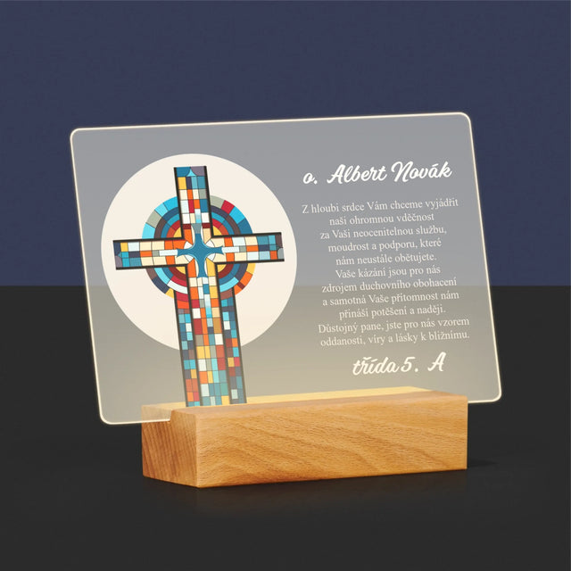 Jméno A Nápis: Poděkování Kříž - Tisk Na Akrylovém Skle