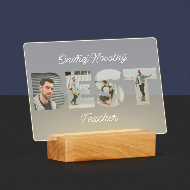 Slovo Z Fotek: Best Teacher - Tisk Na Akrylovém Skle