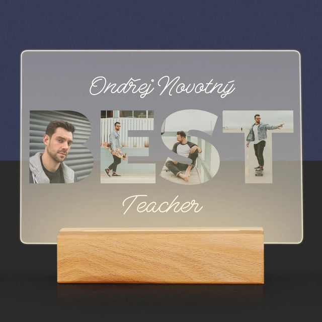 Slovo Z Fotek: Best Teacher - Tisk Na Akrylovém Skle