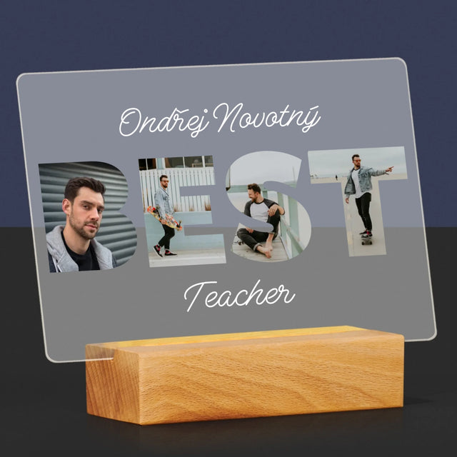 Slovo Z Fotek: Best Teacher - Tisk Na Akrylovém Skle