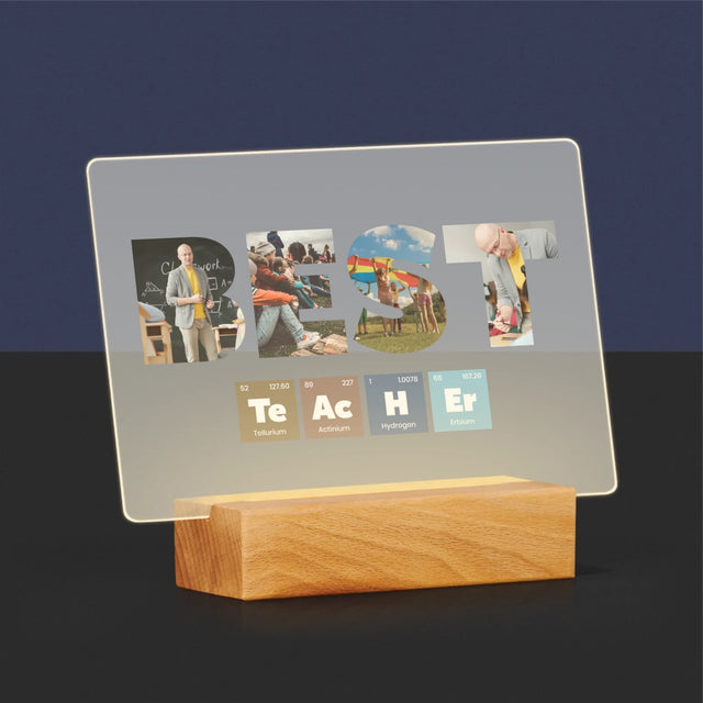 Slovo Z Fotek: Best Teacher Prvky - Tisk Na Akrylovém Skle