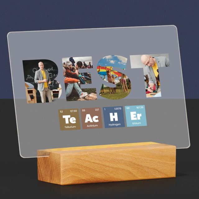 Slovo Z Fotek: Best Teacher Prvky - Tisk Na Akrylovém Skle