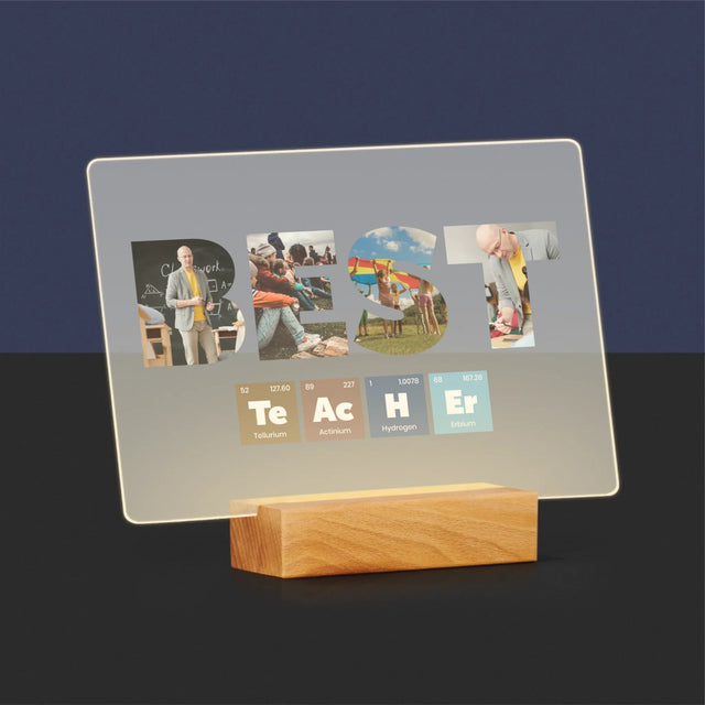 Slovo Z Fotek: Best Teacher Prvky - Tisk Na Akrylovém Skle