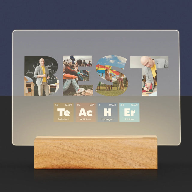 Slovo Z Fotek: Best Teacher Prvky - Tisk Na Akrylovém Skle