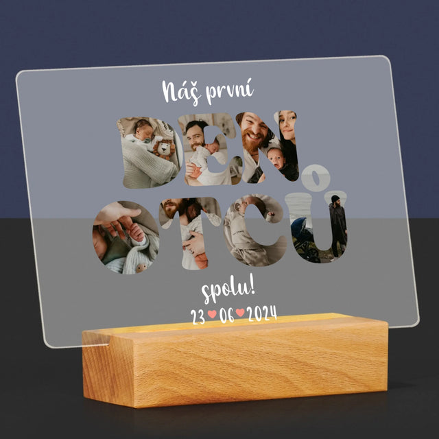 Slovo Z Fotek: Náš První Den Tátů - Tisk Na Akrylovém Skle