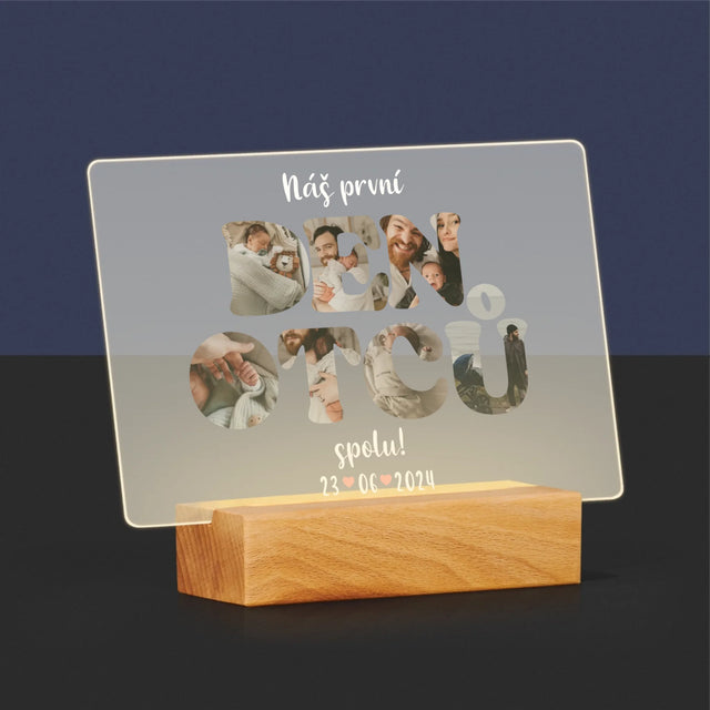 Slovo Z Fotek: Náš První Den Tátů - Tisk Na Akrylovém Skle