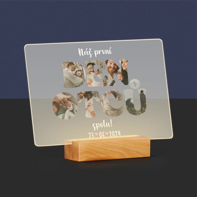 Slovo Z Fotek: Náš První Den Tátů - Tisk Na Akrylovém Skle