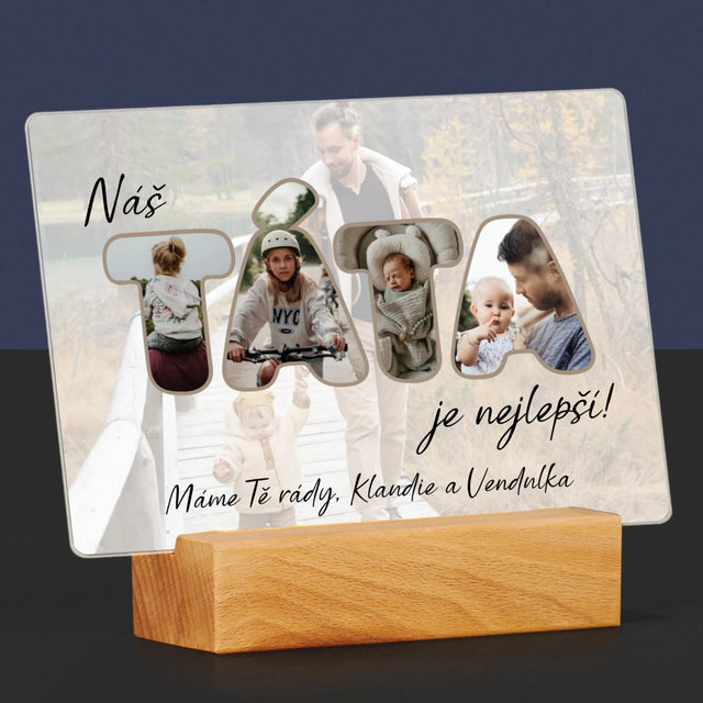 Slovo Z Fotek: Náš Táta Je Nejlepší - Tisk Na Akrylovém Skle