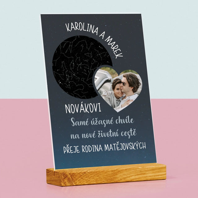 Hvězdná Mapa: Nová Životní Cesta Svatba - Tisk Na Akrylovém Skle