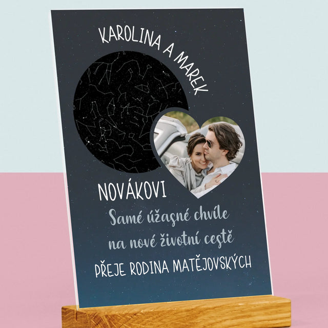 Hvězdná Mapa: Nová Životní Cesta Svatba - Tisk Na Akrylovém Skle