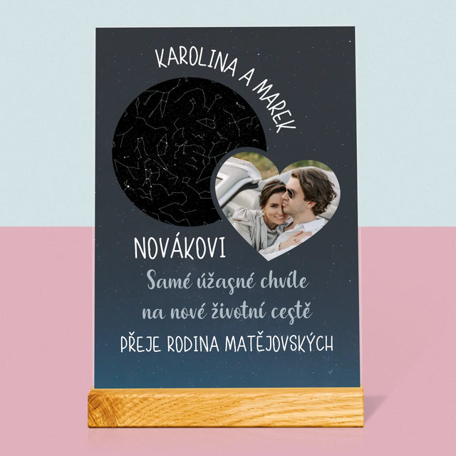 Hvězdná Mapa: Nová Životní Cesta Svatba - Tisk Na Akrylovém Skle