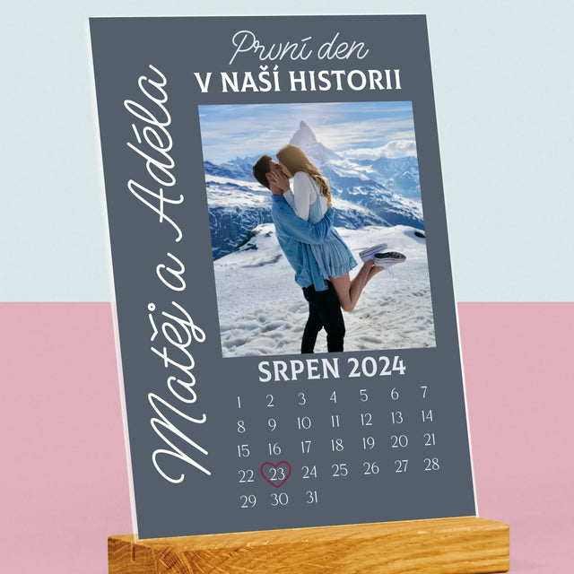 Fotka A Textem: První Den V Naší Historii - Tisk Na Akrylovém Skle