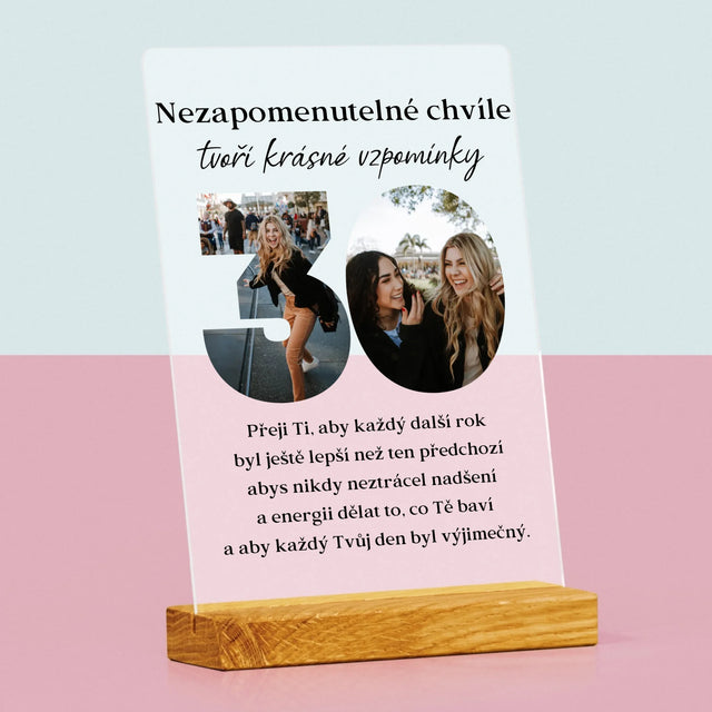 Slovo Z Fotek: 30. Narozeniny - Tisk Na Akrylovém Skle