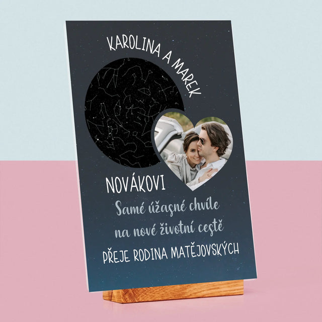 Hvězdná Mapa: Nová Životní Cesta Svatba - Tisk Na Akrylovém Skle