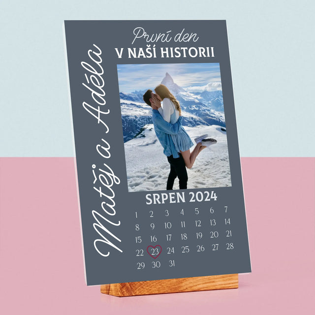 Fotka A Textem: První Den V Naší Historii - Tisk Na Akrylovém Skle