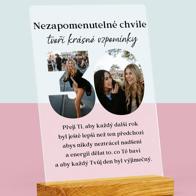 Slovo Z Fotek: 30. Narozeniny - Tisk Na Akrylovém Skle