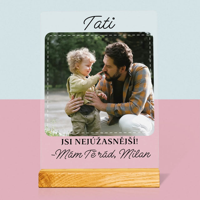 Fotka A Textem: Nejúžasnější Táta - Tisk Na Akrylovém Skle