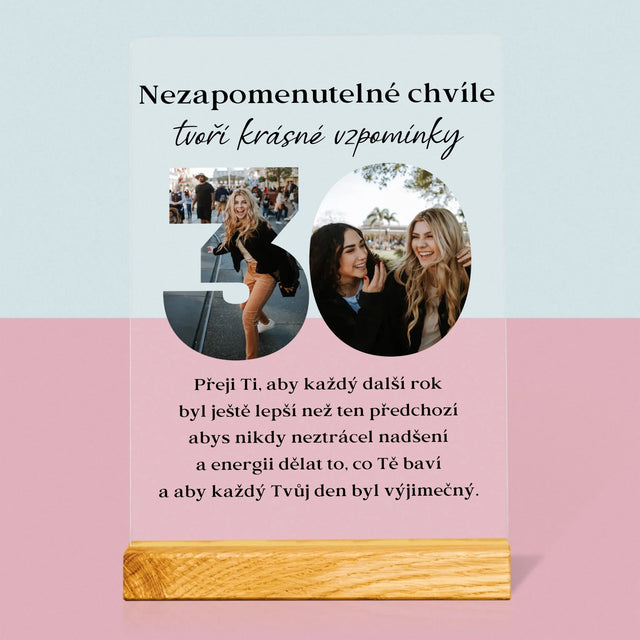 Slovo Z Fotek: 30. Narozeniny - Tisk Na Akrylovém Skle