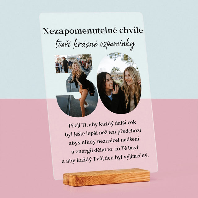 Slovo Z Fotek: 30. Narozeniny - Tisk Na Akrylovém Skle