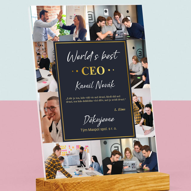 Fotokoláž: World’S Best Ceo - Tisk Na Akrylovém Skle