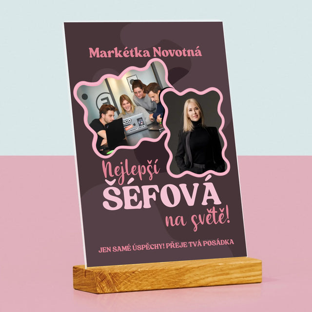 Fotokoláž: Nejlepší Šéfová - Tisk Na Akrylovém Skle