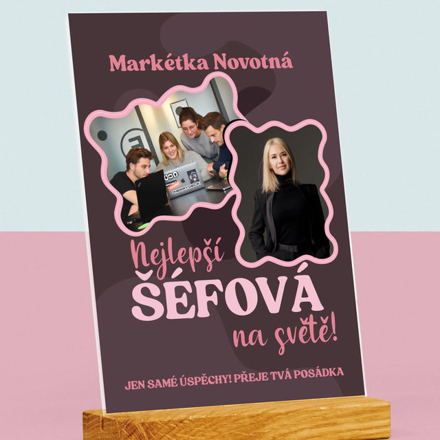 Fotokoláž: Nejlepší Šéfová - Tisk Na Akrylovém Skle