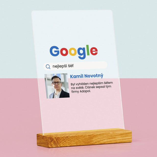 Fotka A Textem: Nejlepší Šéf Výsledek Google - Tisk Na Akrylovém Skle