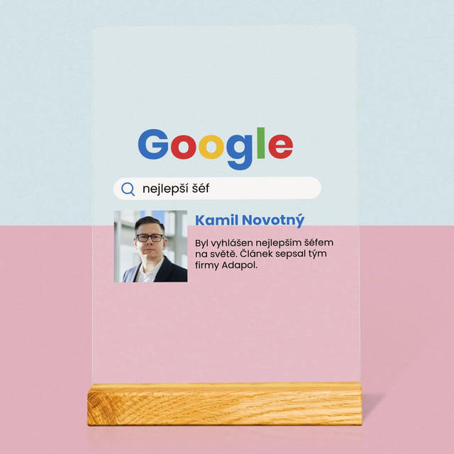Fotka A Textem: Nejlepší Šéf Výsledek Google - Tisk Na Akrylovém Skle