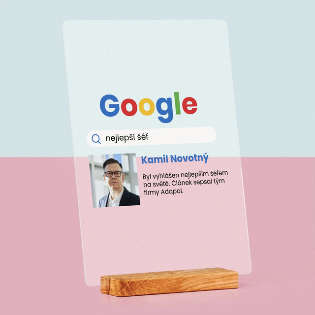 Fotka A Textem: Nejlepší Šéf Výsledek Google - Tisk Na Akrylovém Skle