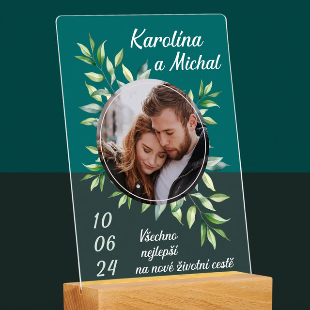 Fotka A Textem: Svatební Lístky - Tisk Na Akrylovém Skle