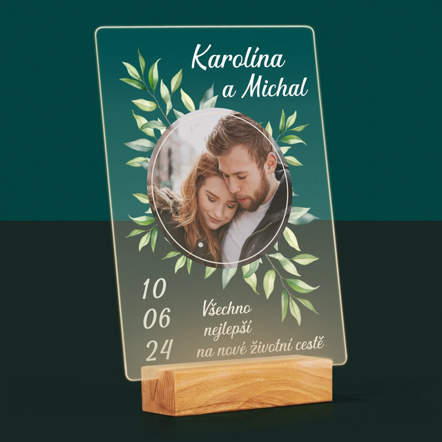 Fotka A Textem: Svatební Lístky - Tisk Na Akrylovém Skle